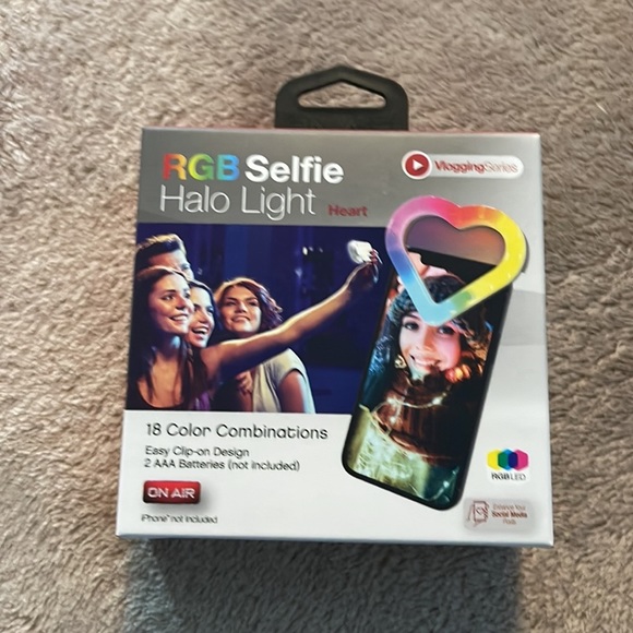 ON AIR Mini Mobile Heart Halo Light - Compact Ring Light with Full RGB Selfie - Picture 9 of 9